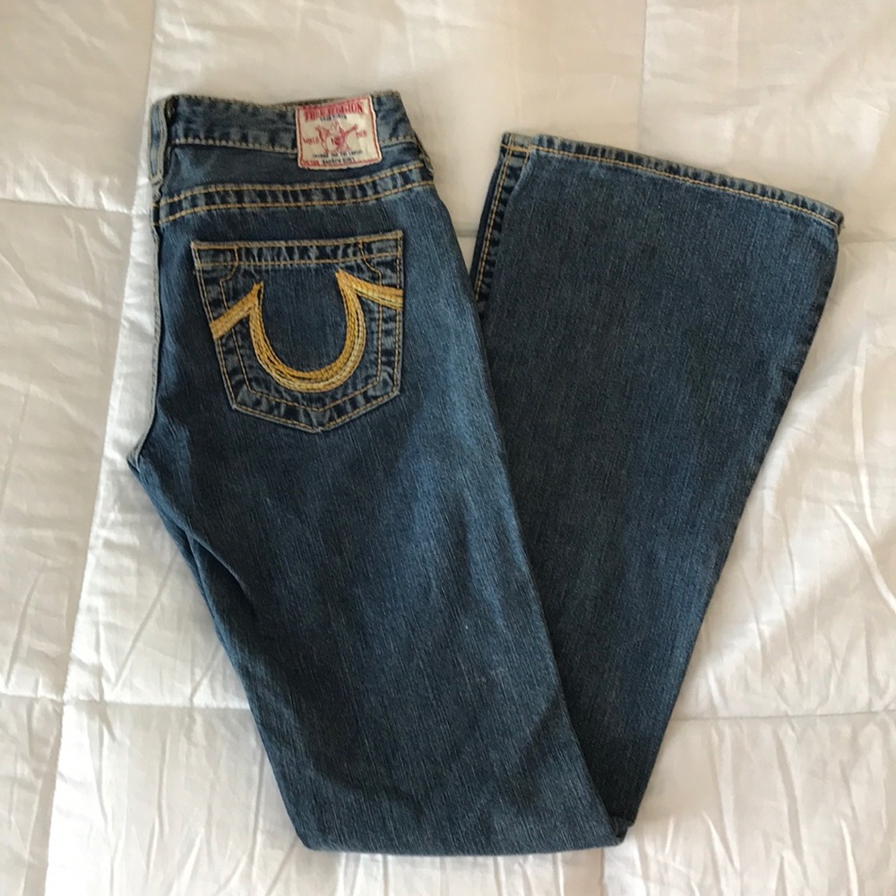True Religion Medium Blue Denim Bootcut Jeans sz28